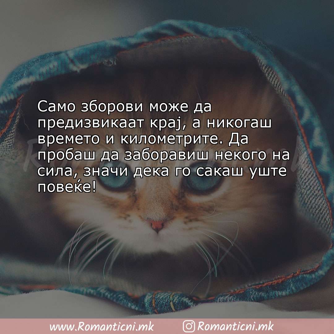 Љубовни смс пораки: Само зборови може да предизвикаат крај, а никогаш времето и километрите