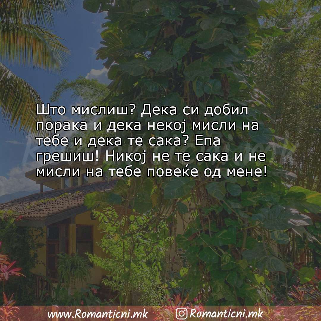 Ljubovna poraka: Што мислиш? Дека си добил порака и дека некој мисли на тебе и дека те