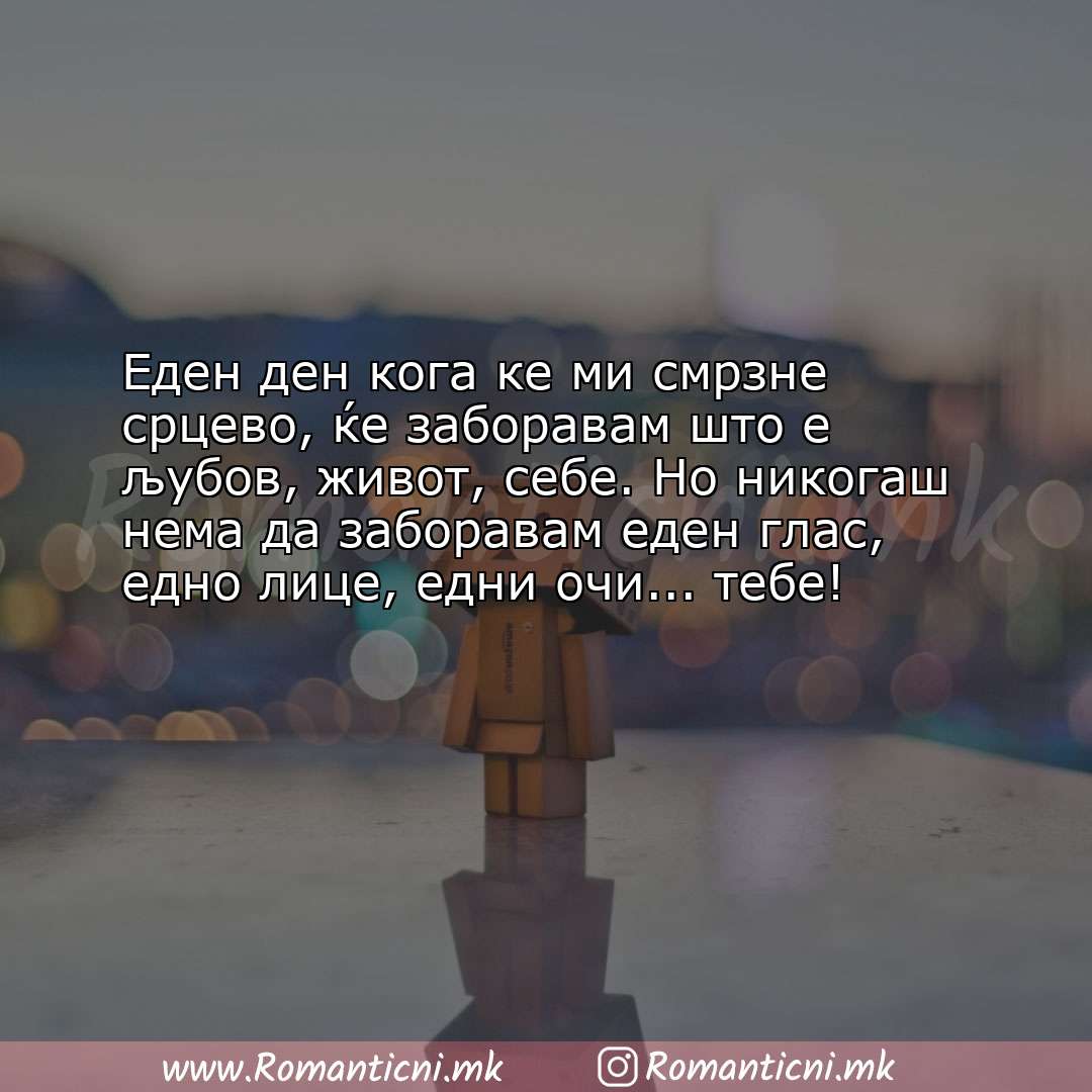 Роденденски пораки: Еден ден кога ке ми смрзне срцево, ќе заборавам што е љубов, живот, се