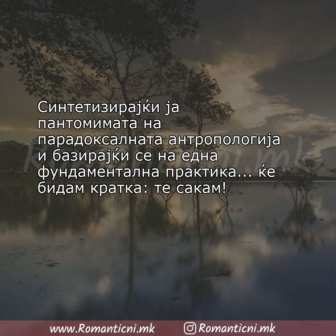 Ljubovna poraka: Синтетизирајќи ја пантомимата на парадоксалната антропологија и ба