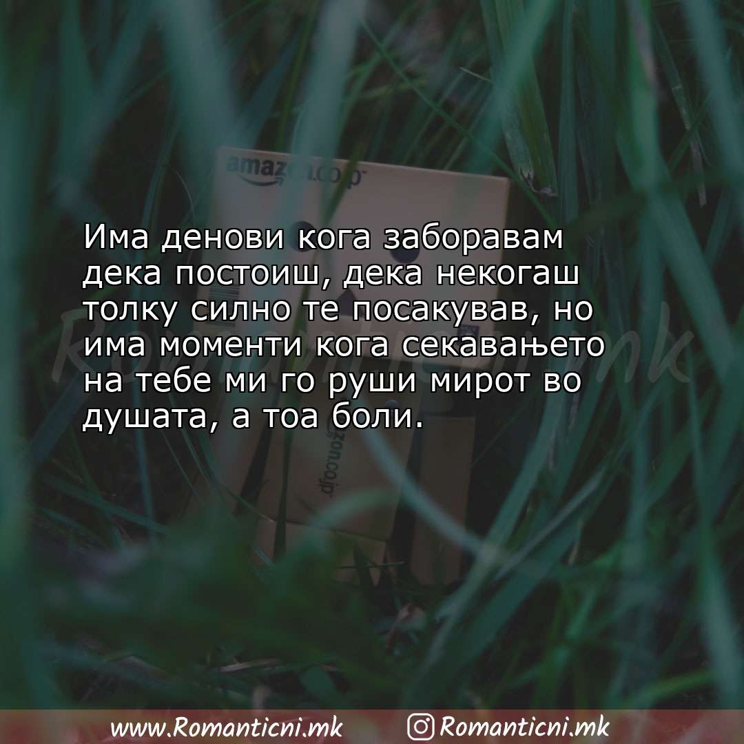 Poraki za dobra nok: Има денови кога заборавам дека постоиш, дека некогаш толку силно те посакував