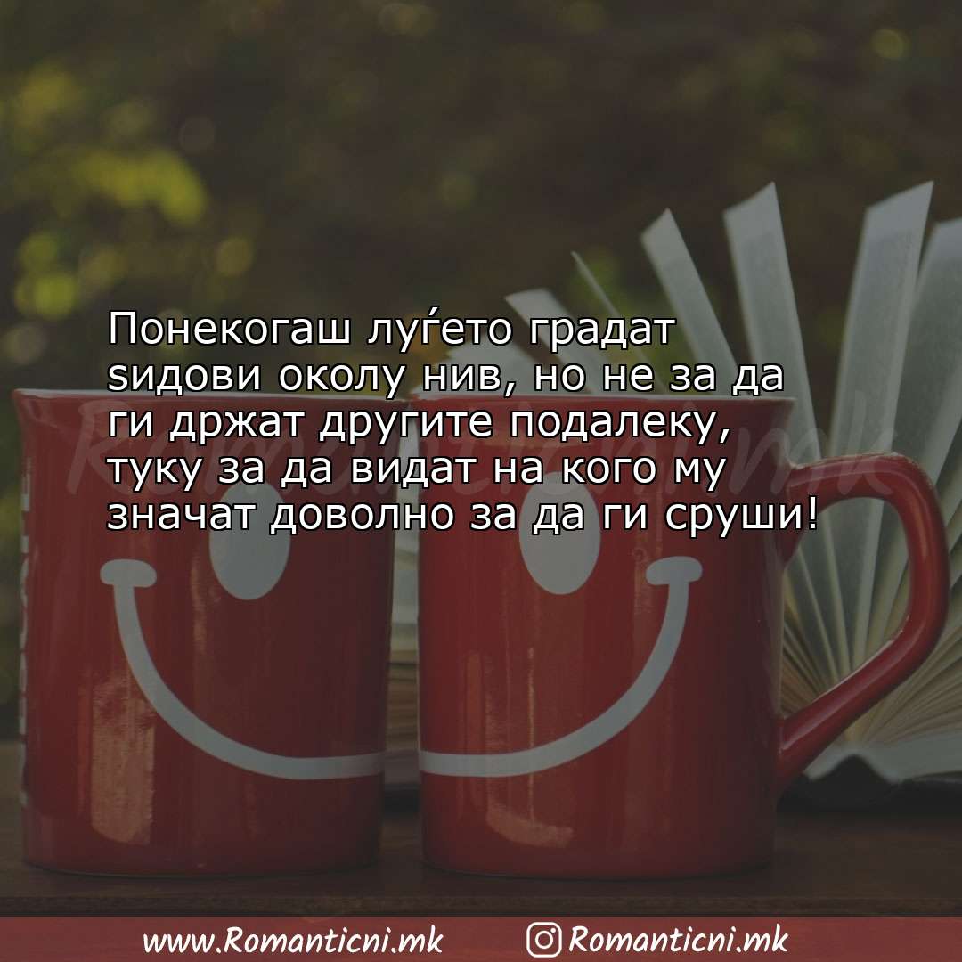 Sms poraka: Понекогаш луѓето градат ѕидови околу нив, но не за да ги држат другит