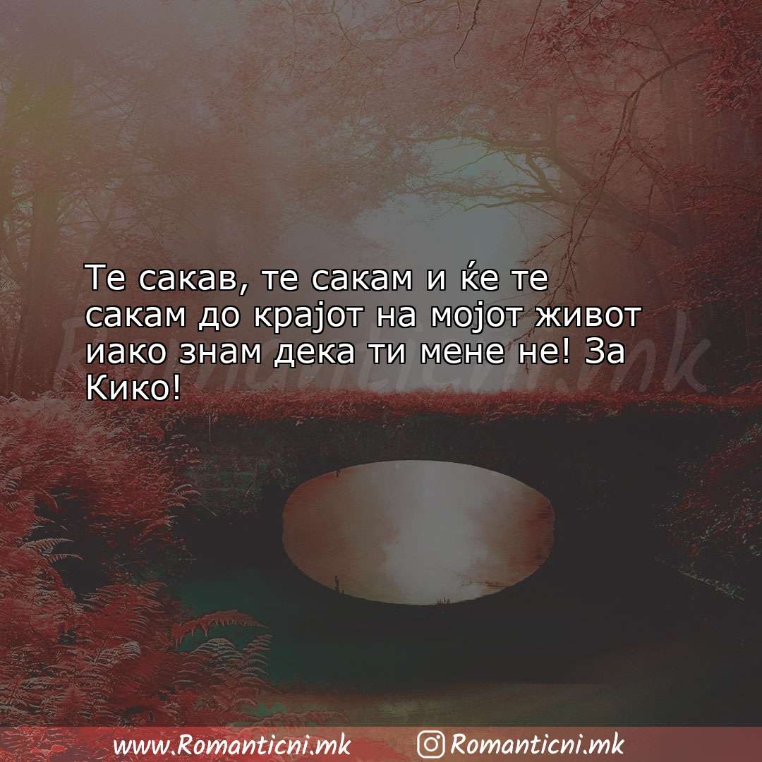 Ljubovna sms poraka: Те сакав, те сакам и ќе те сакам до крајот на м