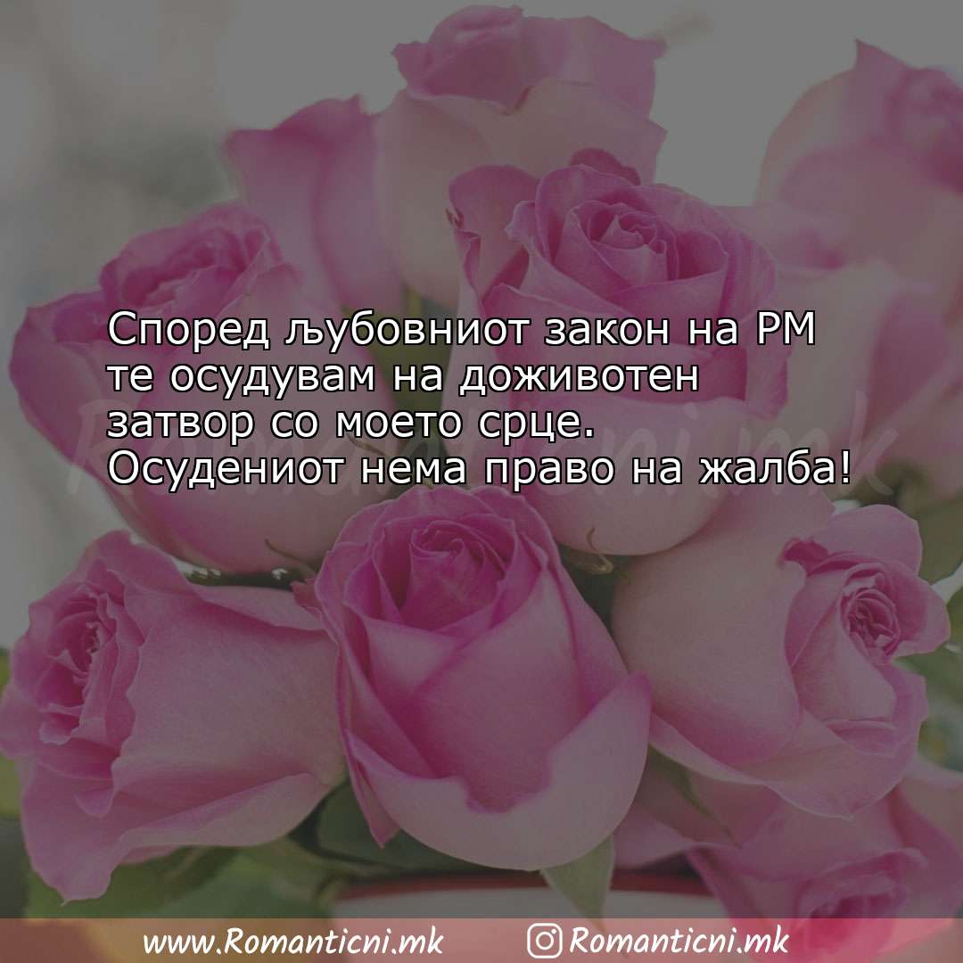 Љубовни смс пораки: Според љубовниот закон на РМ те осудувам на доживоте