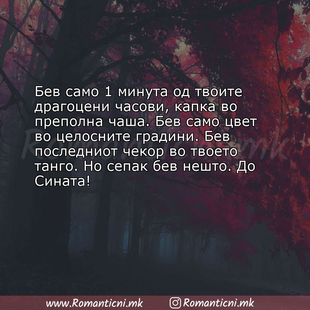 Љубовни смс пораки: Бев само 1 минута од твоите драгоцени часови, капка во преполна чаша. Бев само цвет во 